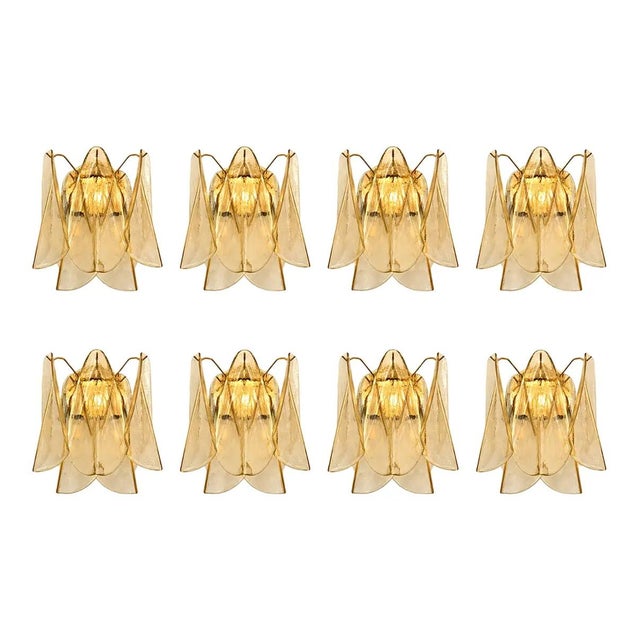 Italian Murano Glass Wall Sconce in Amber and Gold by Simoeng for Simoeng For Sale - Image 4 of 8
