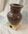 1980s Decorative Stone Vase Vessel on White Base For Sale - Image 4 of 7