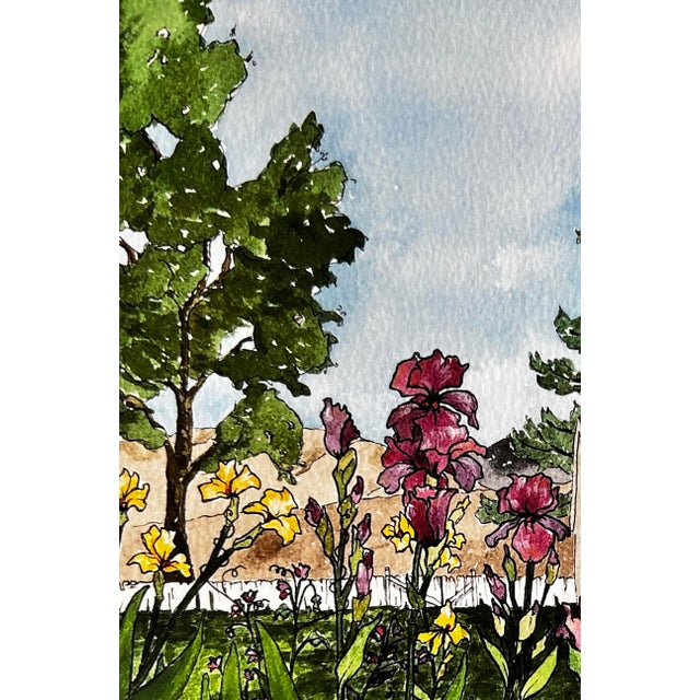 Original Watercolor Painting on Paper of “Larkspur Hill Flowershop” For Sale - Image 9 of 10