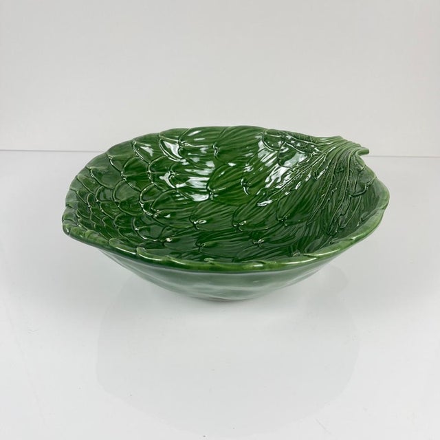 Green Vintage Green Artichoke Leaf Salad Bowls, 1970s, Set of 7 For Sale - Image 8 of 18