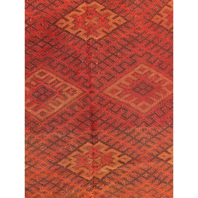 Vintage Flatweave Kilim Geometric Design For Sale In Los Angeles - Image 6 of 9