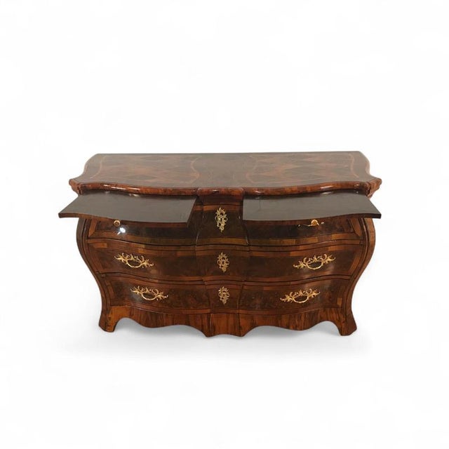 Wood Antique German Baroque Chest of Drawers, 1750 For Sale - Image 7 of 8