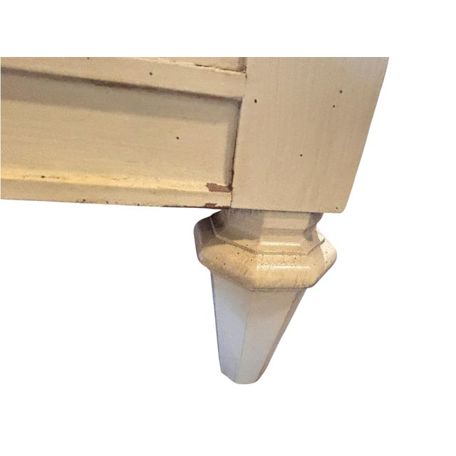 Vintage 1972 Thomasville French Provincial Drop-Leaf Server in Distressed Cream For Sale - Image 9 of 10