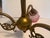 Metal Early 20th Century Brass 3-Light Chandelier With Pink Glass Shades For Sale - Image 7 of 12