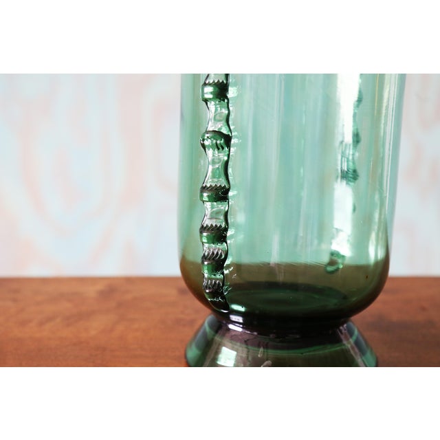 1960s 16" Large Italian Green Empoli (Attr.) Center Vase For Sale - Image 4 of 6