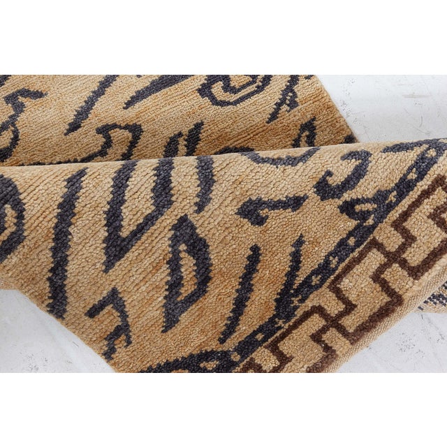 Modern Modern Tibetan Wool Rug with Abstract Tiger Motif and Greek by Doris Leslie Blau For Sale - Image 3 of 5