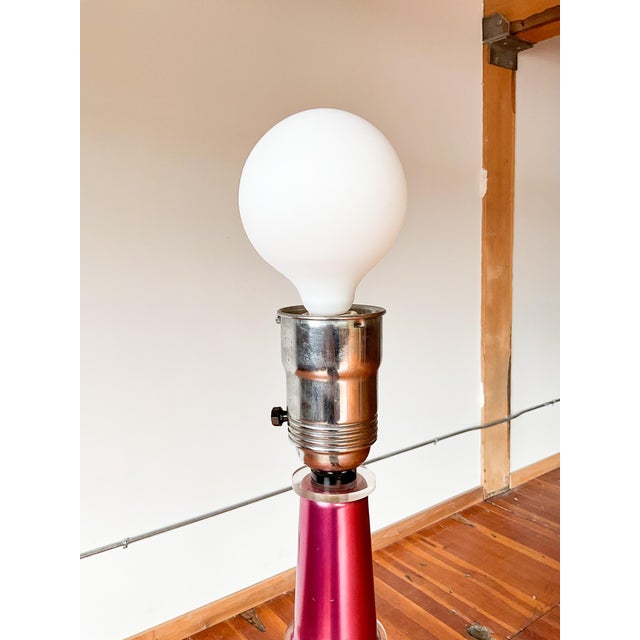 1980s Art Deco Metallic Glass Floor Lamp For Sale In Portland, OR - Image 6 of 15