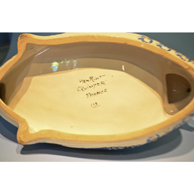 Henriot Quimper Swan Egg Cup Server For Sale - Image 10 of 11