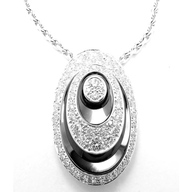Silver Cartier Hypnose 18k White Gold Diamond Silk Cord Chain Necklace For Sale - Image 8 of 10