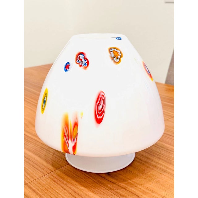 Add timeless Italian elegance to your collection with this breathtaking vintage Murano Millefiori milk glass vase....