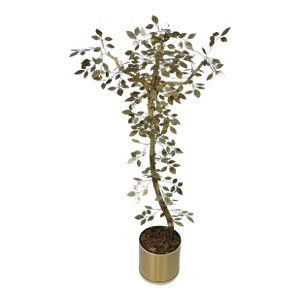 1970s Mid-Century Modern Curtis Jere Brass Brutalist Tree Floor Sculpture
