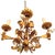 1970s Vintage Hollywood Regency Florentine Five-Arm Metal Chandelier with Porcelain Flowers, 1970s For Sale - Image 5 of 18