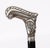 Wood Antique French Art Nouveau Silver Walking Cane Stick, 1800s For Sale - Image 7 of 13