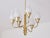Gold Six Arm Chandelier in Brass and Opal Glass by Edvard Hagman, Sweden, 1956 For Sale - Image 8 of 12