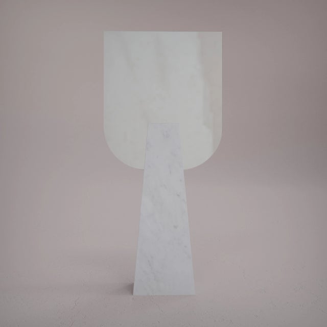 "Ophelia" Contemporary Carrara Marble Table Mirror Chairish