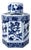 Vintage Blue and White Chinoiserie Porcelain Tea Caddy For Sale