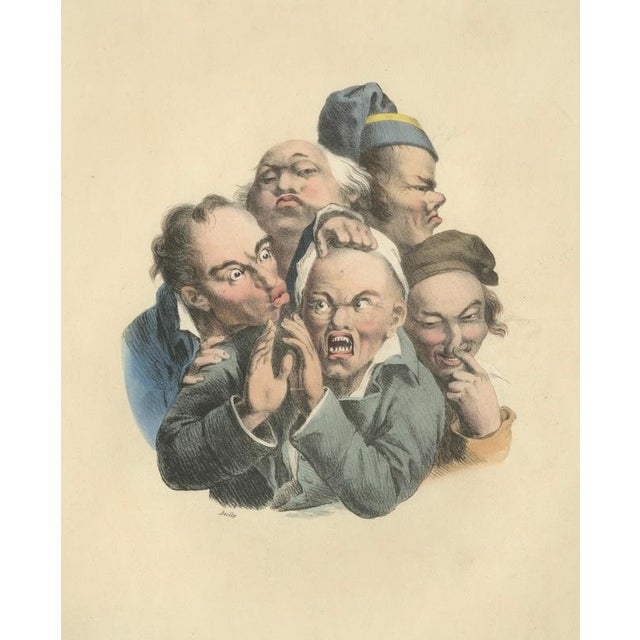 Louis-Léopold Boilly, Grimaces Plate 1, 1823, Lithograph For Sale - Image 4 of 10
