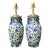 Vintage Asian Blue and White Floral Lamps - A Pair For Sale