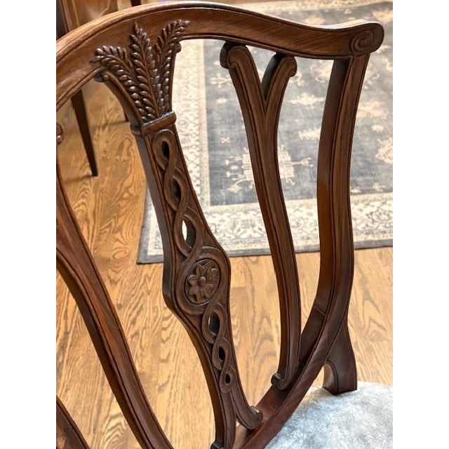 1980s George Hepplewhite Inspired Rosewood Dining Room Side Chairs For Sale In Seattle - Image 6 of 10