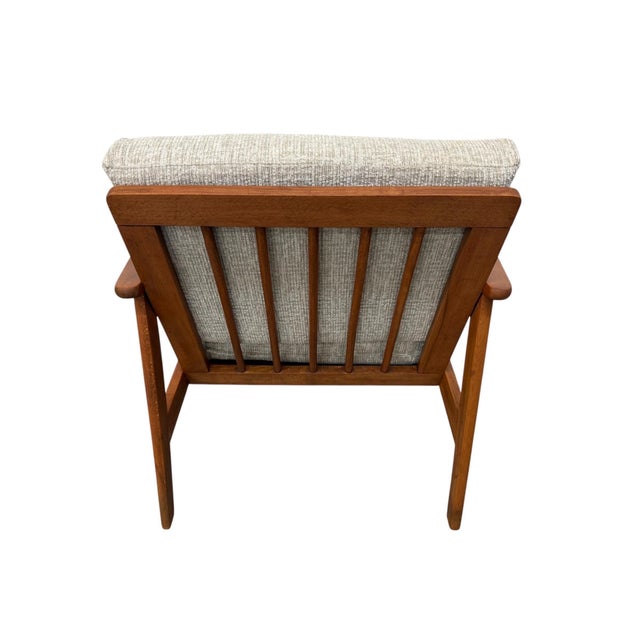 Gray Mid-Century Modern Walnut Arm Chairs - Refinished & Reupholstered! For Sale - Image 8 of 10