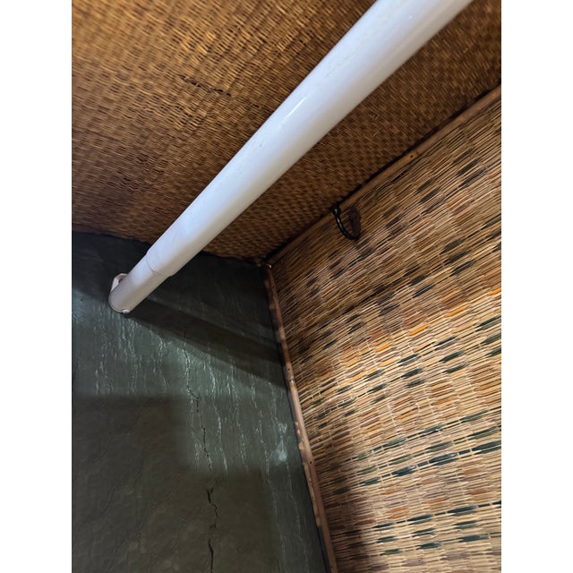 Victorian Boho Style Burnt Bamboo Armoire For Sale - Image 9 of 10