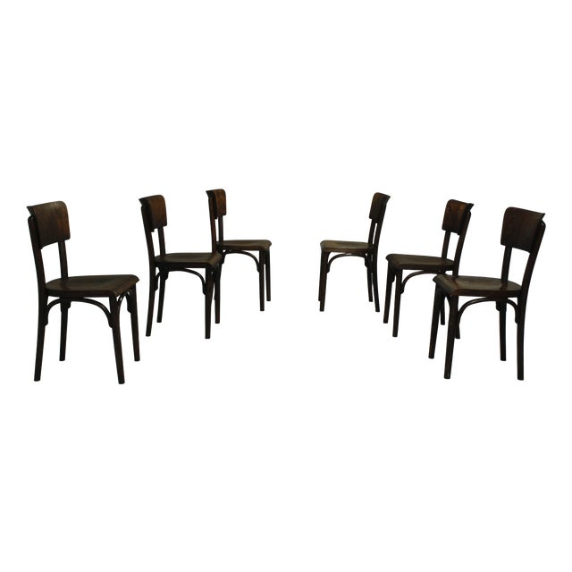 H-48 Pub Chairs by Michael Thonet for Thonet, 1920s, Set of 6 For Sale