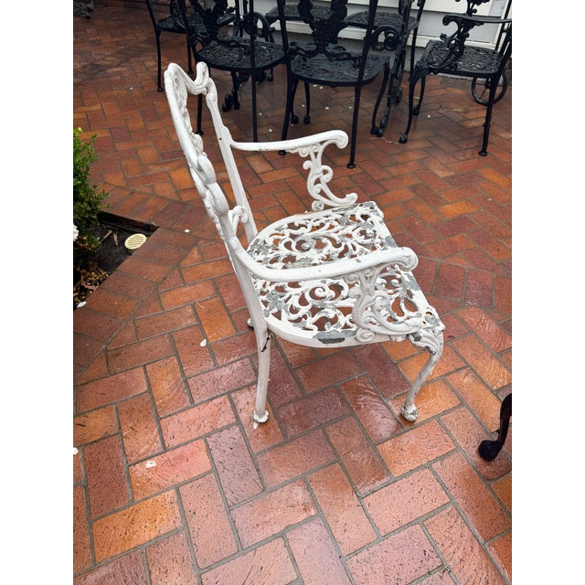 Mid 20th Century Set of 4 Vintage Hollywood Regency Molla Cast Aluminum Arm Chair For Sale - Image 5 of 12