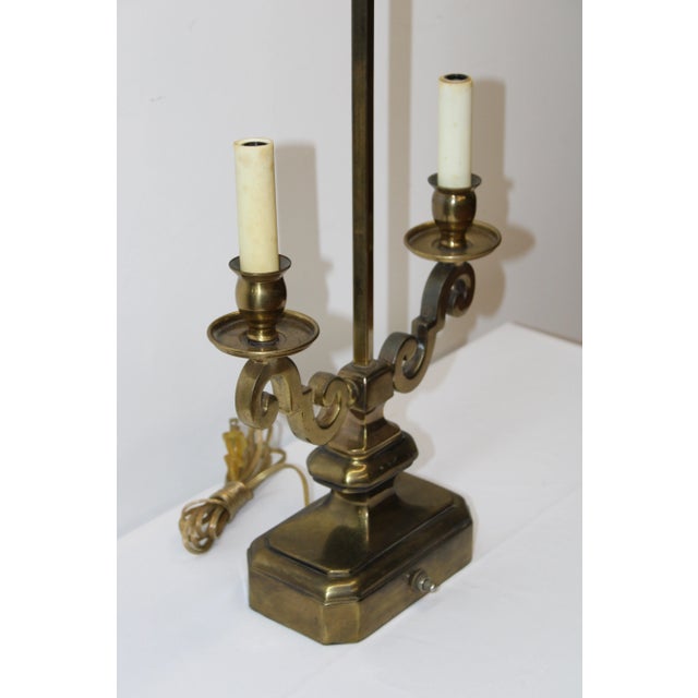 French Style Brass Candelabra Converted to Table Lamp For Sale In San Francisco - Image 6 of 9