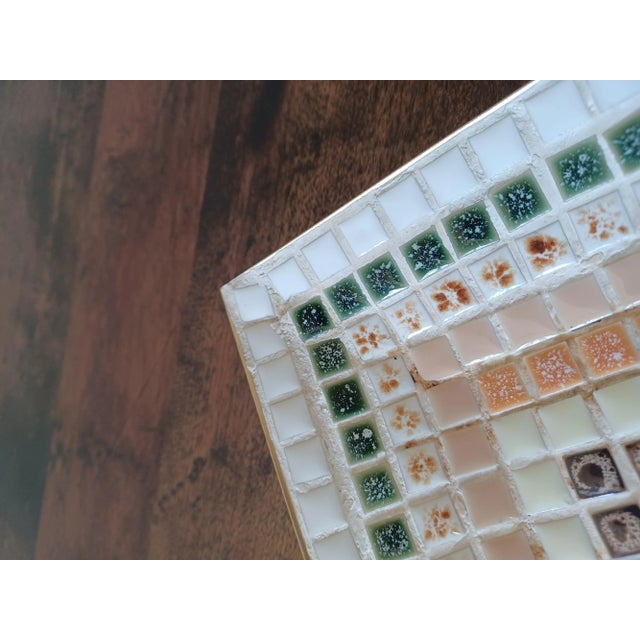 Vintage Hand Crafted Mosaic Tile Plate / Ashtray For Sale - Image 9 of 11