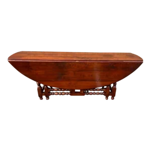 Antique Victorian Style Large Oval Drop-Leaf Gate-Leg Dining or EntryTable