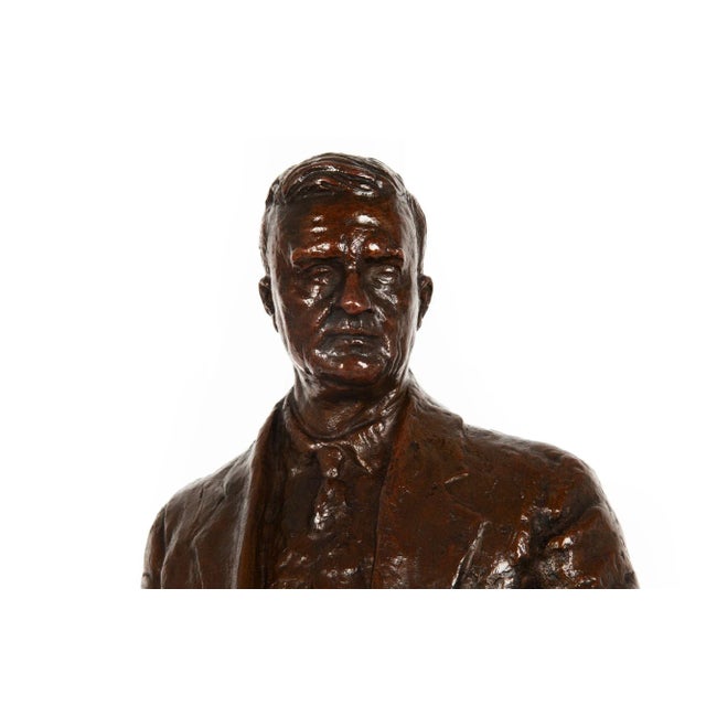 Metal Rare American Bronze Sculpture of Prison Reformer Thomas Mott Osborne For Sale - Image 7 of 18