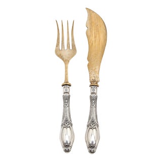 19th Century Silver Fish Serving Utensils, Set of 2 For Sale