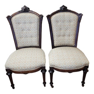 Mid 19th Century Pair of Fine Victorian Side Chairs For Sale