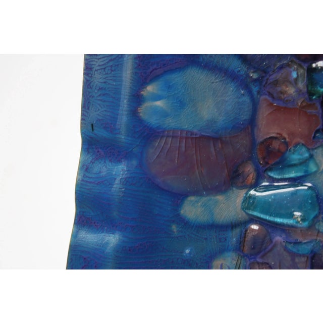 Metal 1960s Myrna Eaton Blue Enamel on Copper Dish For Sale - Image 7 of 13