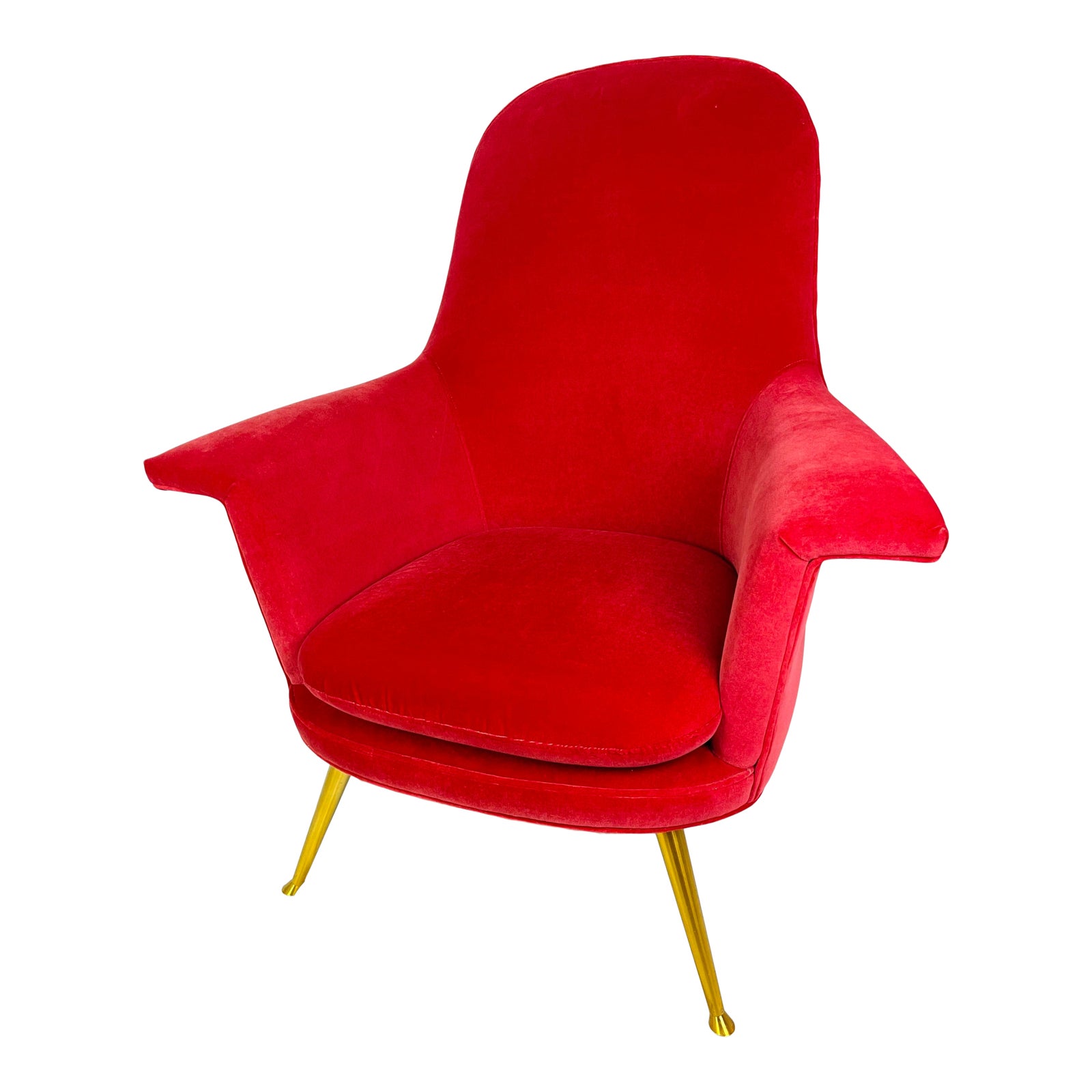 Modern Red Velvet Chair Chairish
