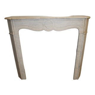 Fireplace Frame in White Marble, Early 1900s For Sale