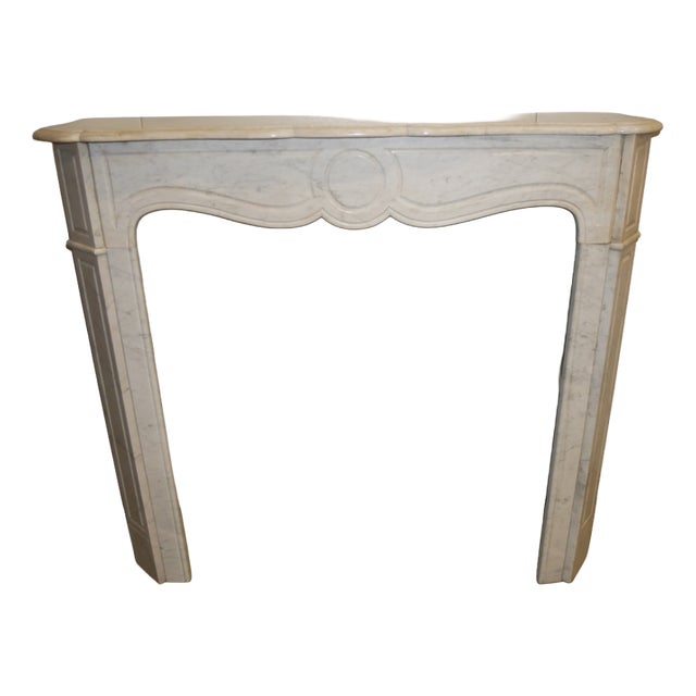 Fireplace Frame in White Marble, Early 1900s For Sale