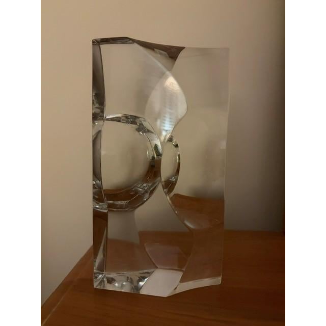 1970s 1970s Signed Orrefors Crystal Sculpture by Sven Palmqvist – Scandinavian Modern Art Glass For Sale - Image 5 of 6