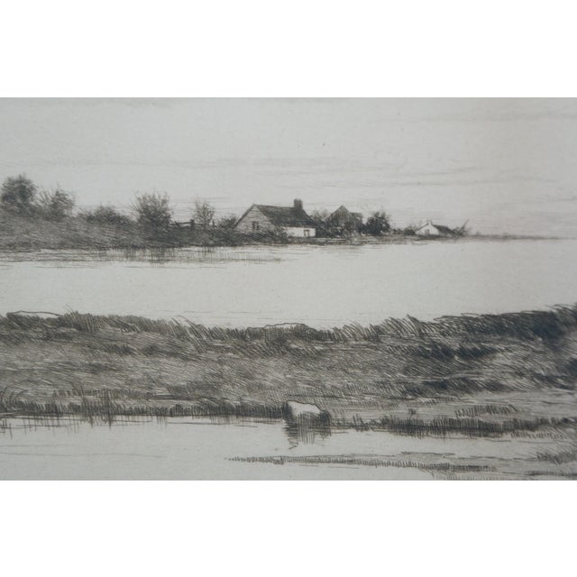 Antique Edward Loyal Field Signed Marsh Brook Cottage Landscape Etching 36" For Sale - Image 6 of 13