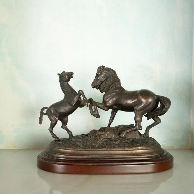 Bronze Statue of Horses, Late 1800s For Sale - Image 3 of 13