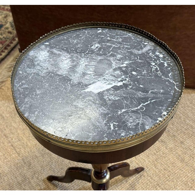 1950s Mahogany Side Table with Marble Top, 1950s For Sale - Image 5 of 9
