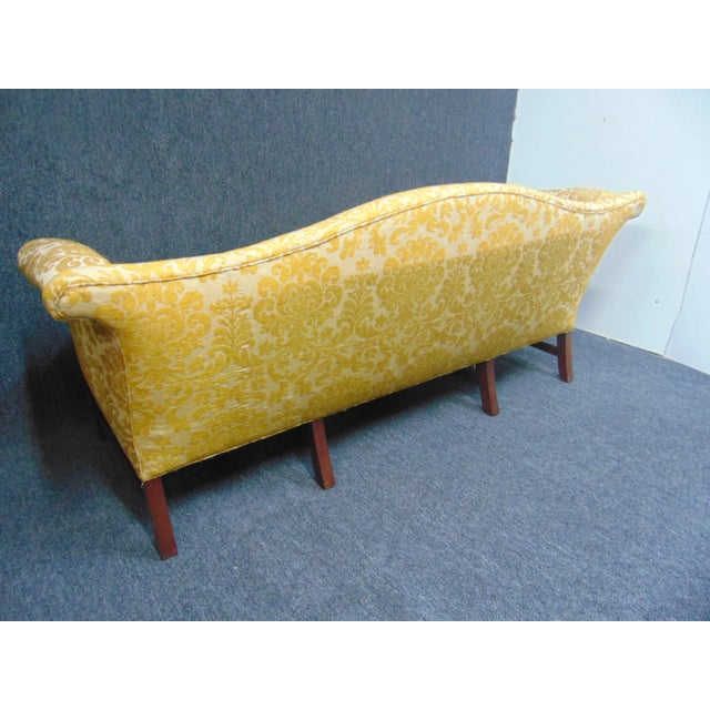 Wood Custom Chippendale Style Mahogany Sofa For Sale - Image 7 of 9