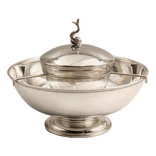 Swan Crown Caviar Server — Ottoman Silver Plated, Handcrafted, Grand Bazaar Istanbul For Sale