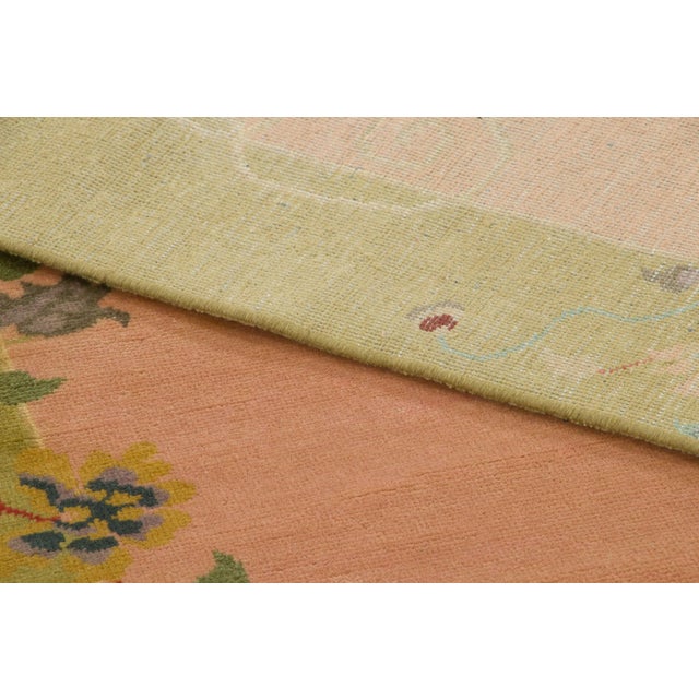 Textile Contemporary Chinese Deco Style Floral Design Wool Rug by Rug & Kilim, India For Sale - Image 7 of 9