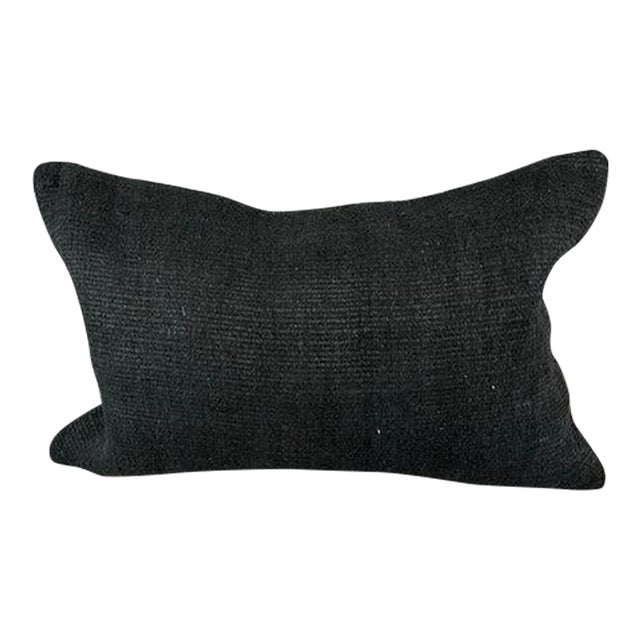 16 x 24 Hemp Pillow Turkish Cushion Natural Black Pillow Cushion Cover For Sale