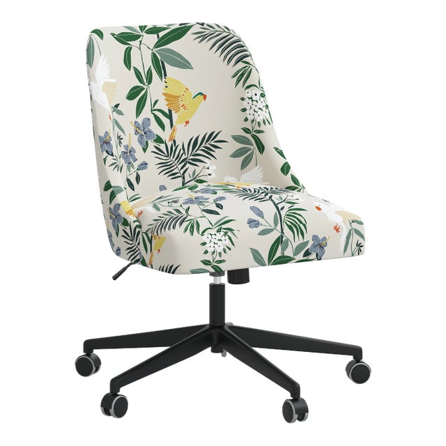 Selby Office Chair in Belize Chinoiserie Cream For Sale
