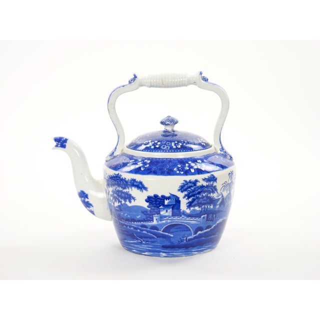 Antique Oversized English Blue and White Porcelain Tea / Coffee Pot For Sale - Image 15 of 15