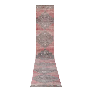 1970s Vintage Turkish Hand-Knotted Long Runner