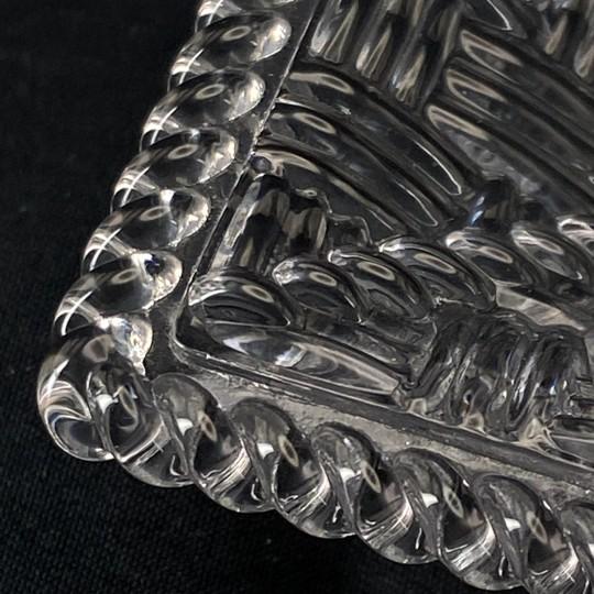 Vintage Tiffany & Co Woven Basket Weave Square Crystal Platter / Dish For Sale - Image 12 of 16