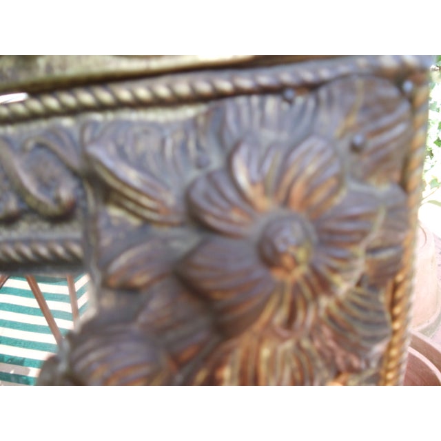 Baroque Mirror Cabinet in Embossed Brass, 1950s For Sale - Image 3 of 18
